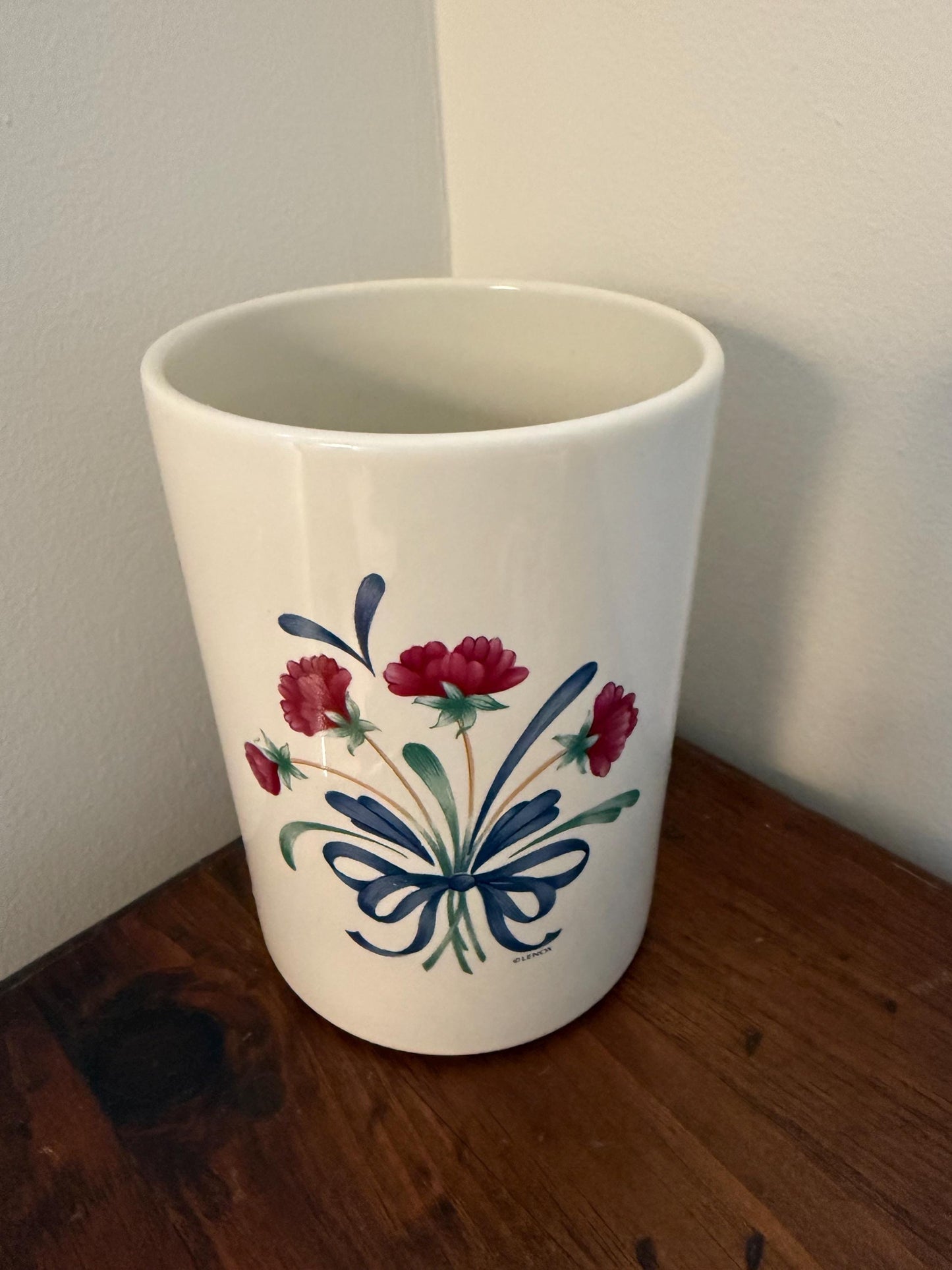 Vintage Lenox Poppies on Blue Utencil Holder