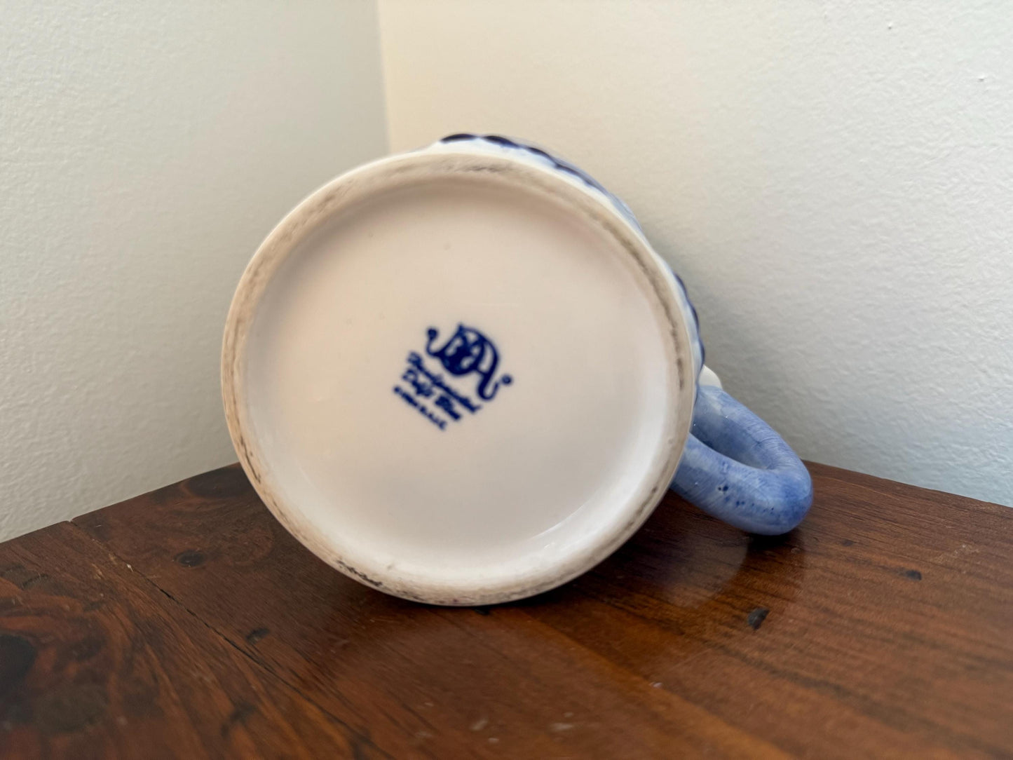 Vintage Delft Blue Elephant Coffee Mug