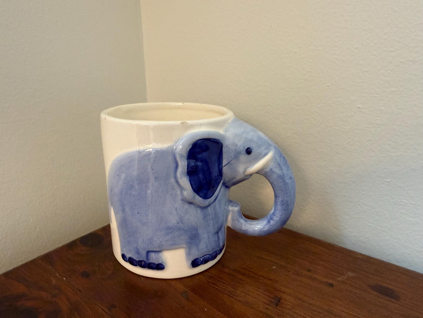 Vintage Delft Blue Elephant Coffee Mug