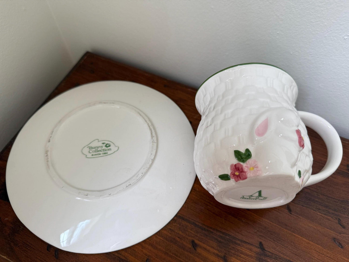 Vintage Avon Bunny Mug and Saucer Set