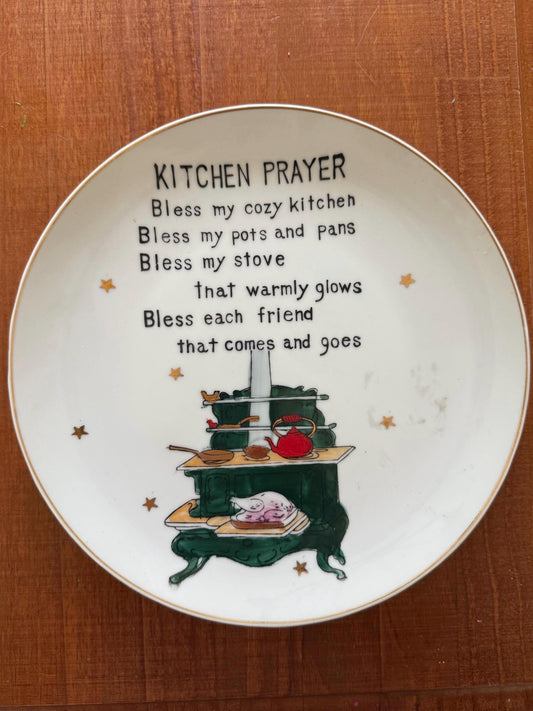 Vintage Kitchen Prayer Plate