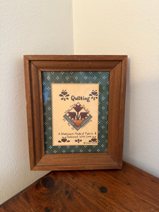 Vintage Framed Quilting Decor